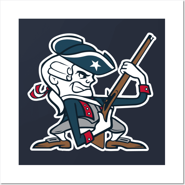 Fighting New England Patriots Notre Dame Mashup Design Wall Art by stayfrostybro